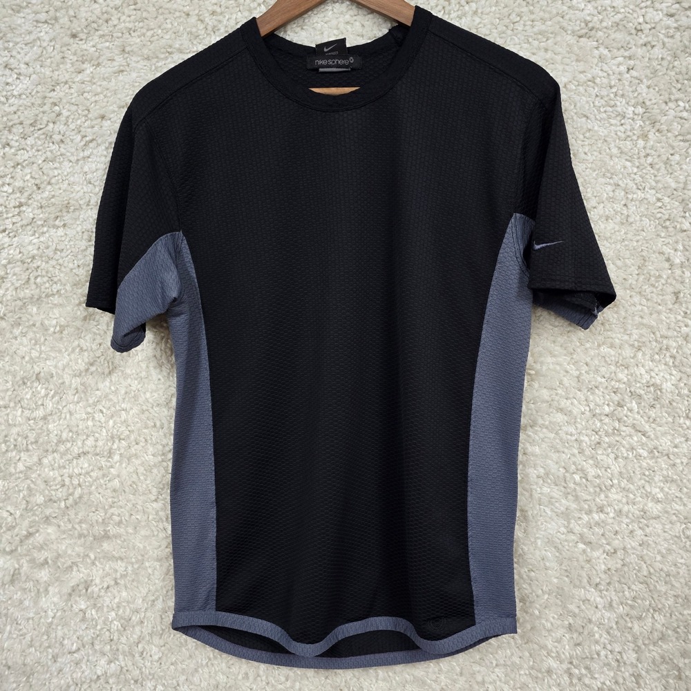 Nike Sphere Training Shirt Mens Medium Black Grey‎ Honeycomb Techwear Sportswear